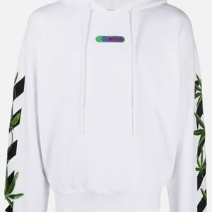 Off-White White Hoodie with Leaf Design